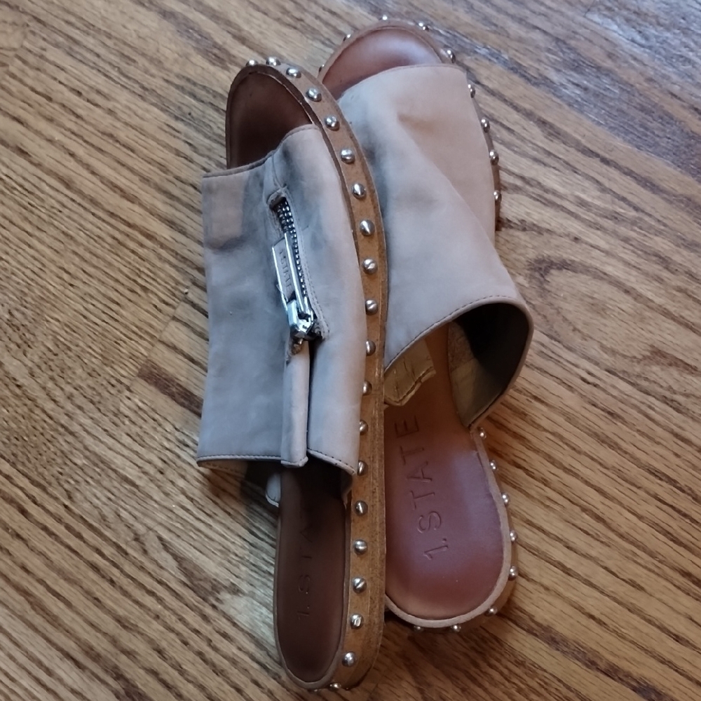 1. State Tan Mules with Zipper Detail - Picture 9 of 15